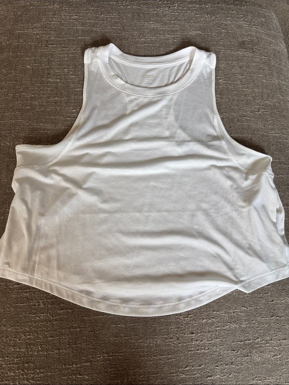 Old Navy White Scoop Neck Cropped Tank